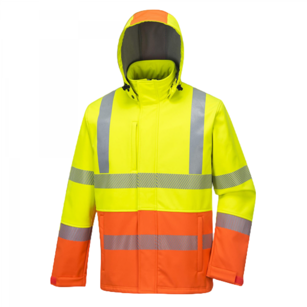 High Visibility Soft Shell Workwear With Detachable Hood - Image 2