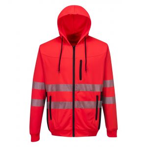 High Visibility Reflective Fleece Jacket With Ribbed Cuff&Ribbed Hem